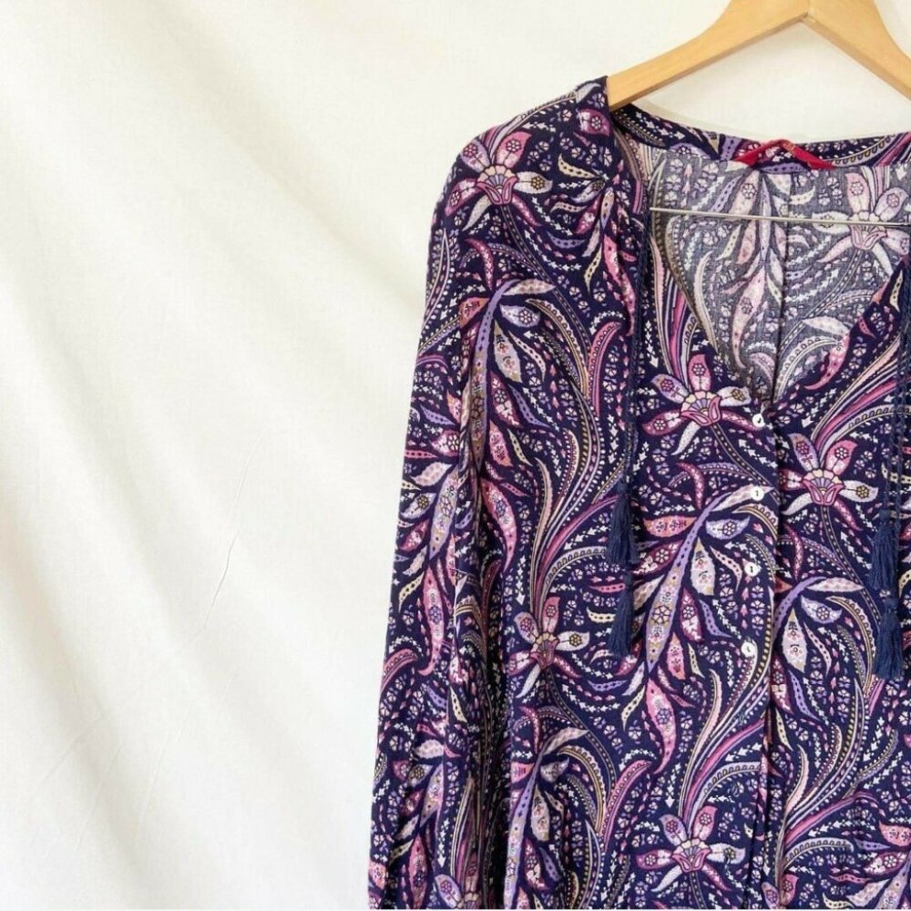 TIGERLILY Bilqis Purple Paisley Long Sleeve Button Shirt Blouse Top NWT RRP$140 - Picture 14 of 16